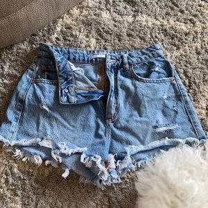 High waist denim jean shorts